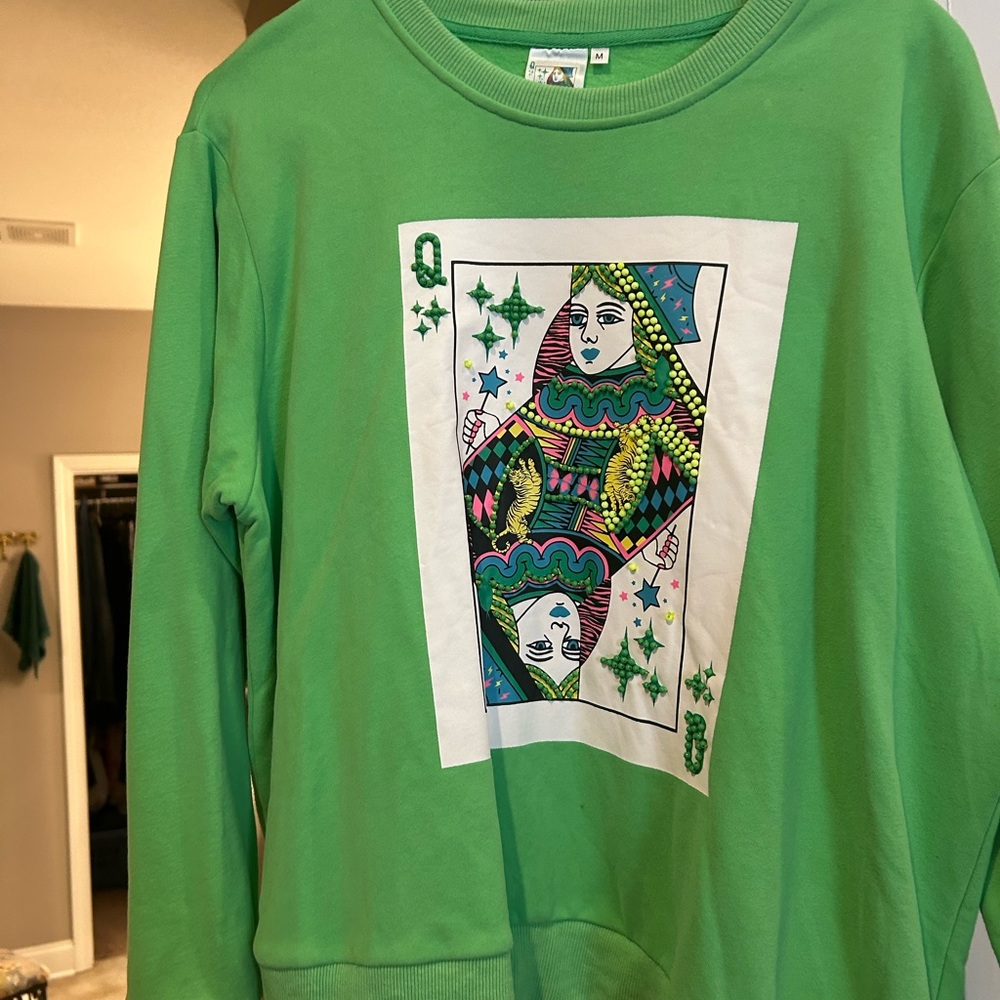 Green Queen of Hearts Sweatshirt